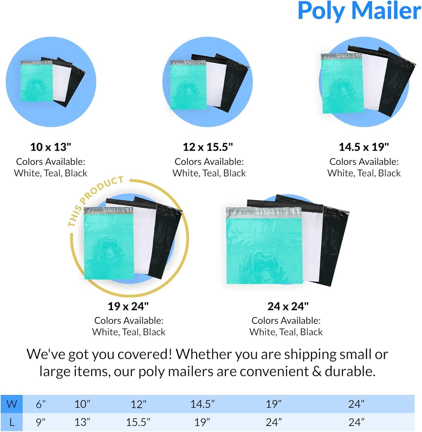 image:imageReli 110 Pcs Poly Mailers 19x24 Teal Shipping Bags for Clothing Large Polybags for Shipping Small Business MailingPackaging Bag 19x24 Inch NonPadded Shipment Envelopes Self Sealing110
