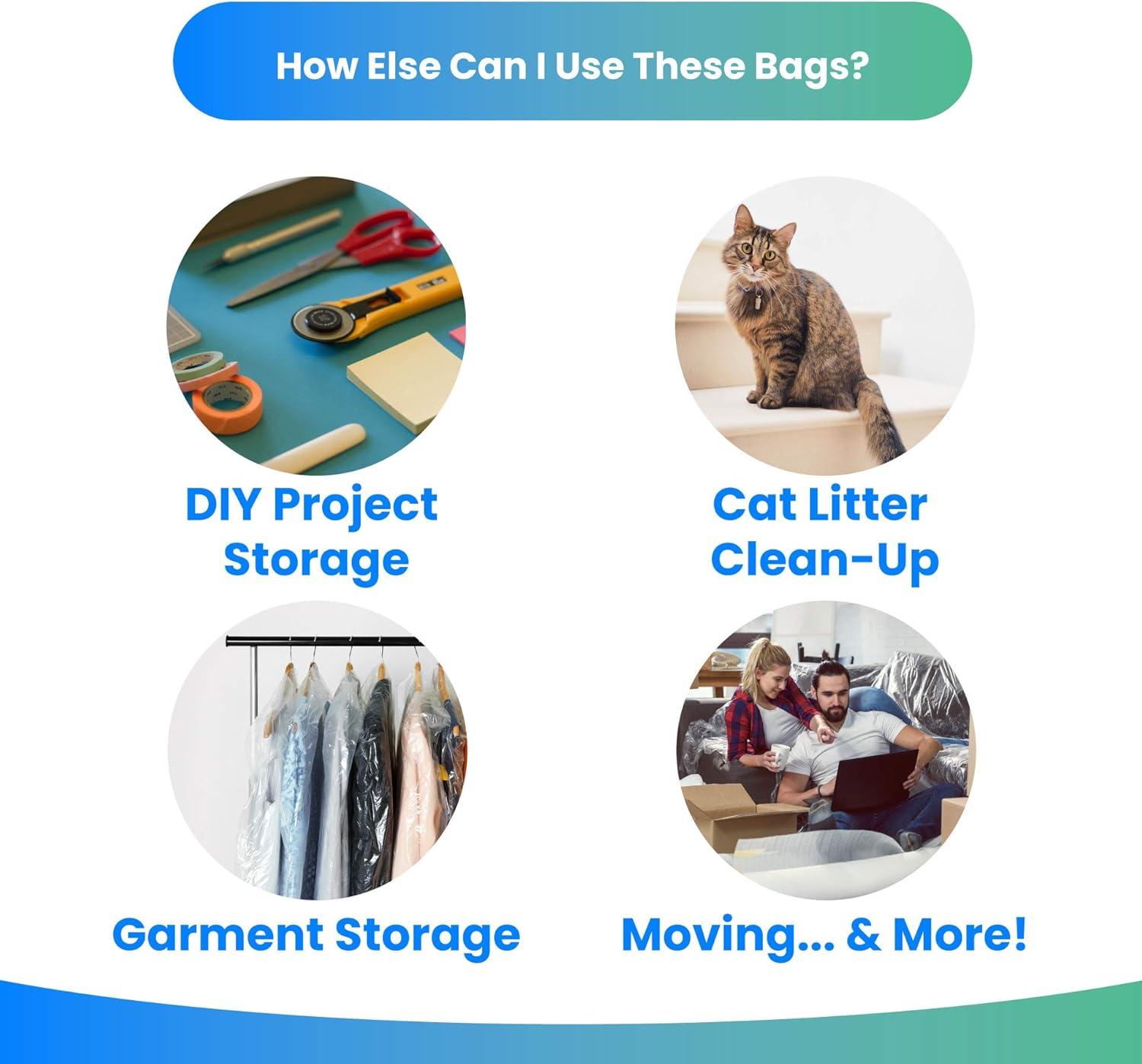 image:imageReli 12 Gallon Trash Bags 2000 Bags Clear Bathroom Strong Garbage