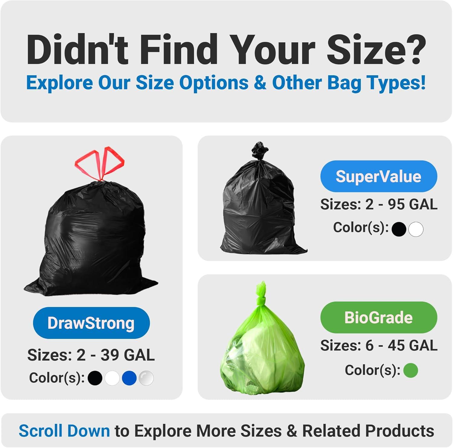 image:imageReli 30 Gallon Trash Bags Drawstring 25 Count Black Garbage Bags 30 Gallon Heavy Duty Large for Home amp Outdoor Use Drawstring