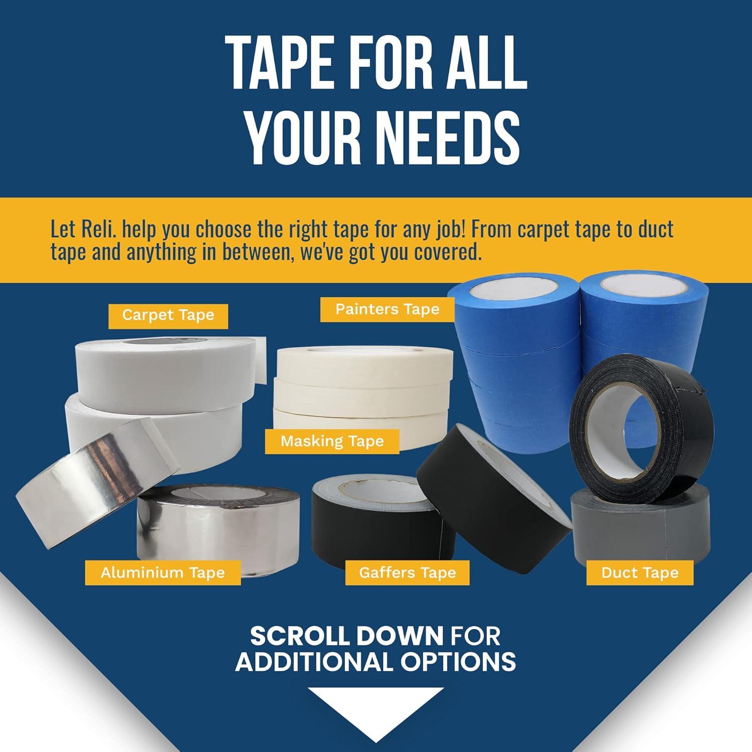 image:imageReli Aluminum Tape 2 Rolls 2 x 50 Yards Per Roll 100 Yards Total Aluminum Foil Tape Two Inch Wide Foil Adhesive for Metal Repair HVAC Sealing amp Patching Air DuctsDuct Work Silver