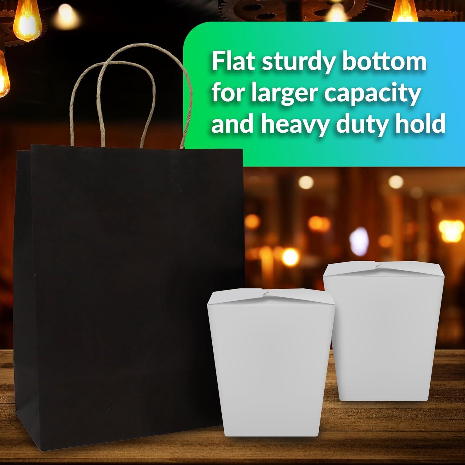 image:imageReli Black Paper Bags 55 Pack 8 x 45 x 1025 Black Gift Bags with Handles Kraft Paper MultiPurpose for Shopping Retail Small Gifts Takeout DIY Party Favors