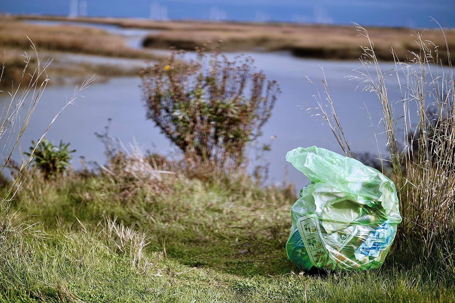 image:imageReli Compostable 33 Gallon Trash Bags 40 Count ASTM D6400 Green EcoFriendly For Compost
