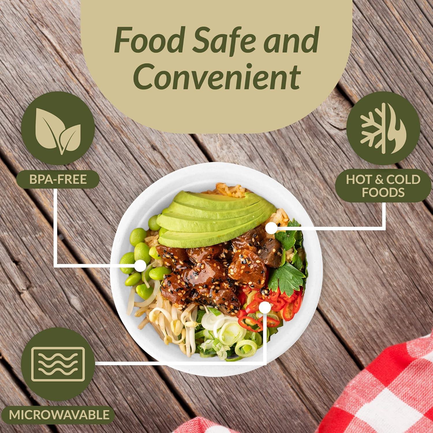 image:imageReli Compostable Paper Bowls 16 oz 250 Pack Bulk White Paper Bowls Disposable EcoFriendly Heavy Duty Biodegradable Sugar Cane Fiber Material Small Bagasse Use for Soups 16oz