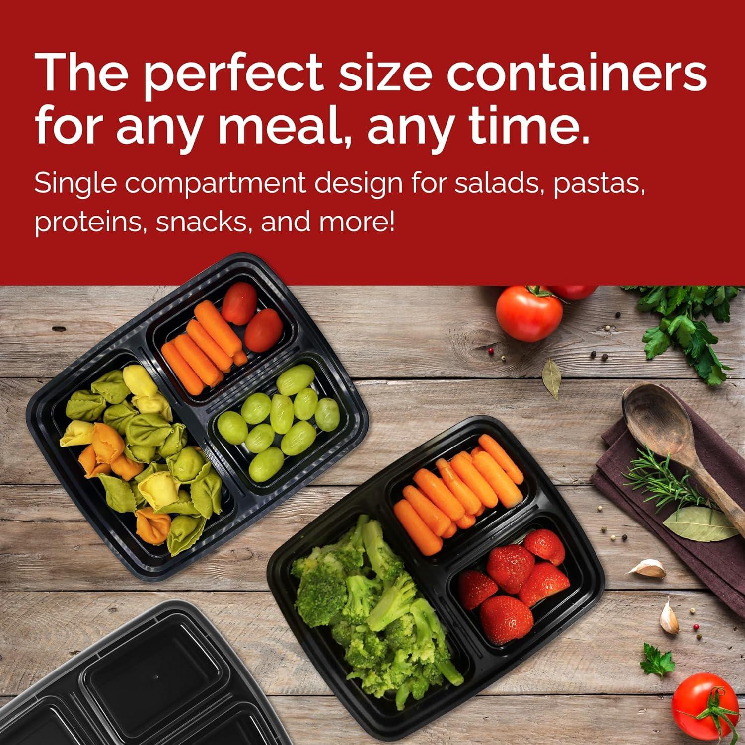 image:imageReli Meal Prep Containers 36 oz 35 Pack 3 Compartment Meal Prep Containers Reusable Plastic Take Out Food Box Microwavable Boxes with Lids for Takeout To Go Leftover