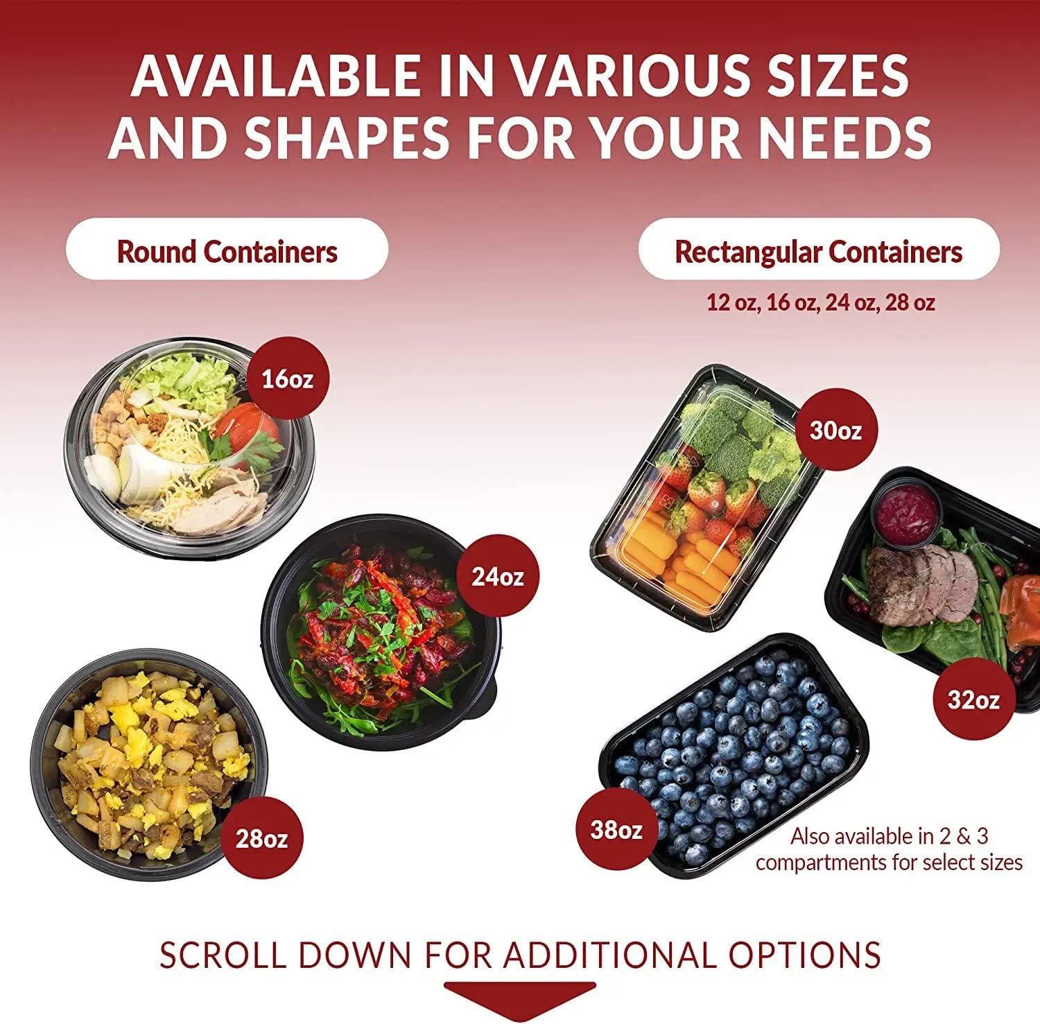 image:imageReli Meal Prep Containers 50 Pack 32 oz 1 Compartment Food Containers with Lids Microwavable Freezer Dishwasher Safe Bento Box32oz Pack of 2