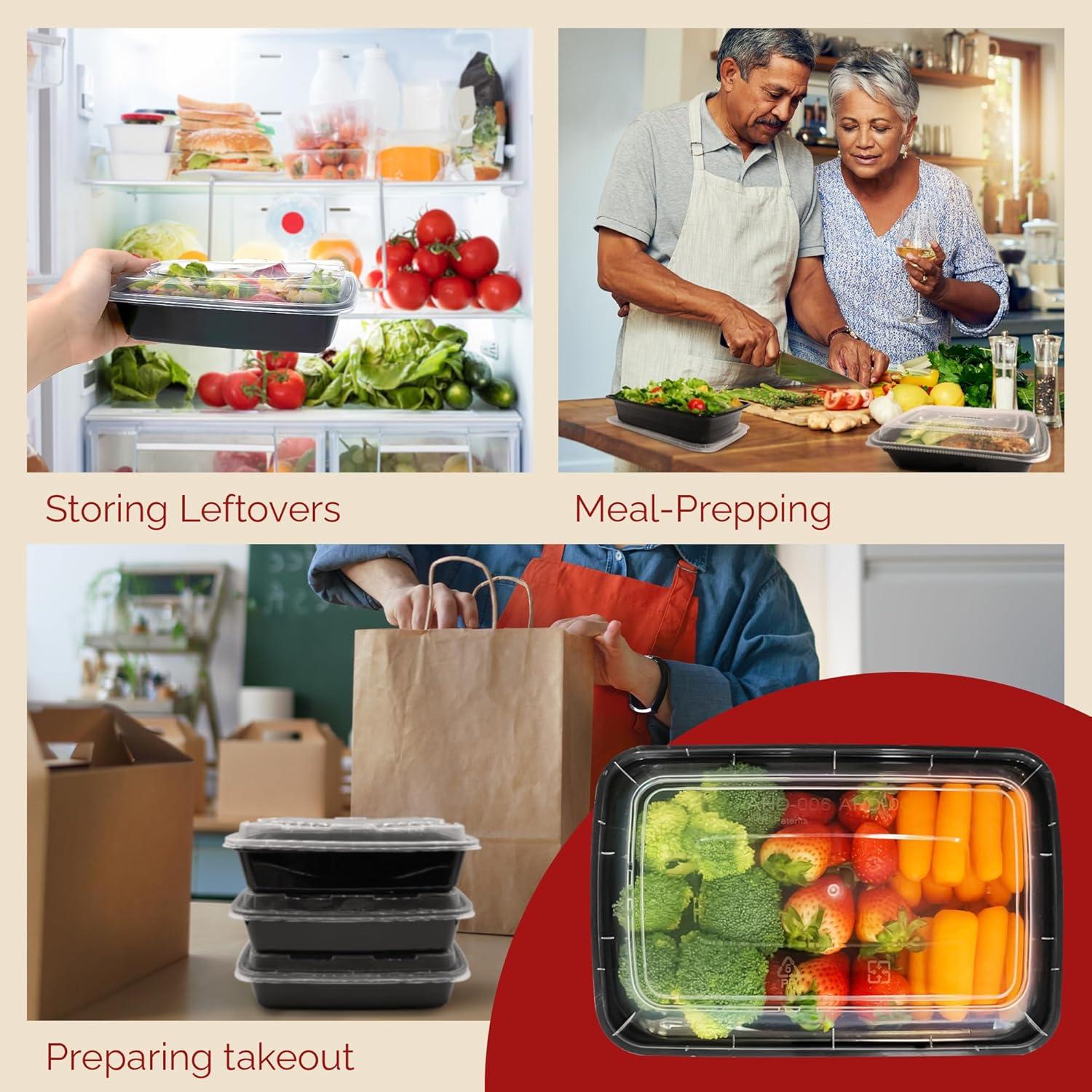 image:imageReli Meal Prep Containers 50 Pack 32 oz 1 Compartment Food Containers with Lids Microwavable Freezer Dishwasher Safe Bento Box32oz Pack of 2