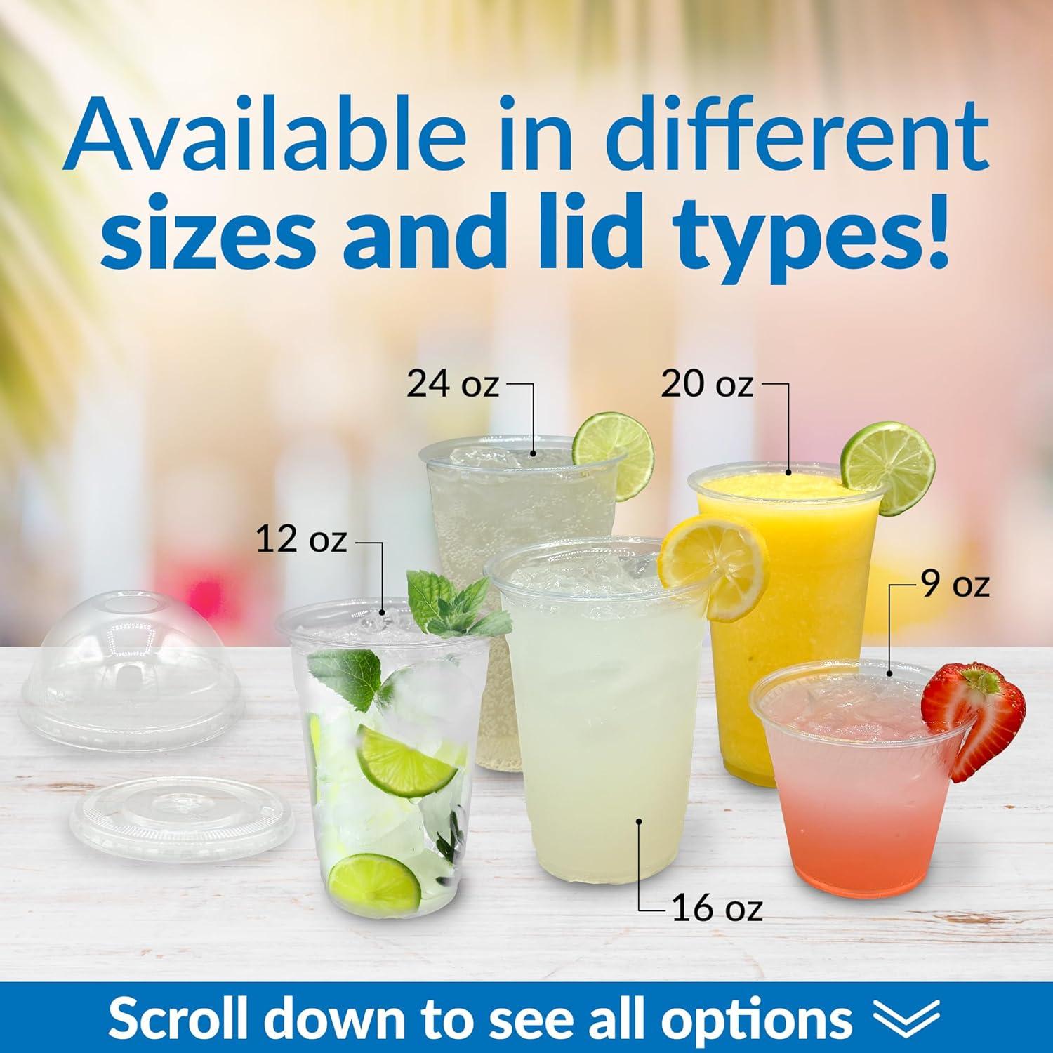 image:imageReli Plastic Cups 16 oz 270 Pack Clear Plastic Cups Disposable PET Clear Disposable Bulk 16oz PET Drinking Containers for Party Iced Coffee Cold Drinks Smoothies To Go