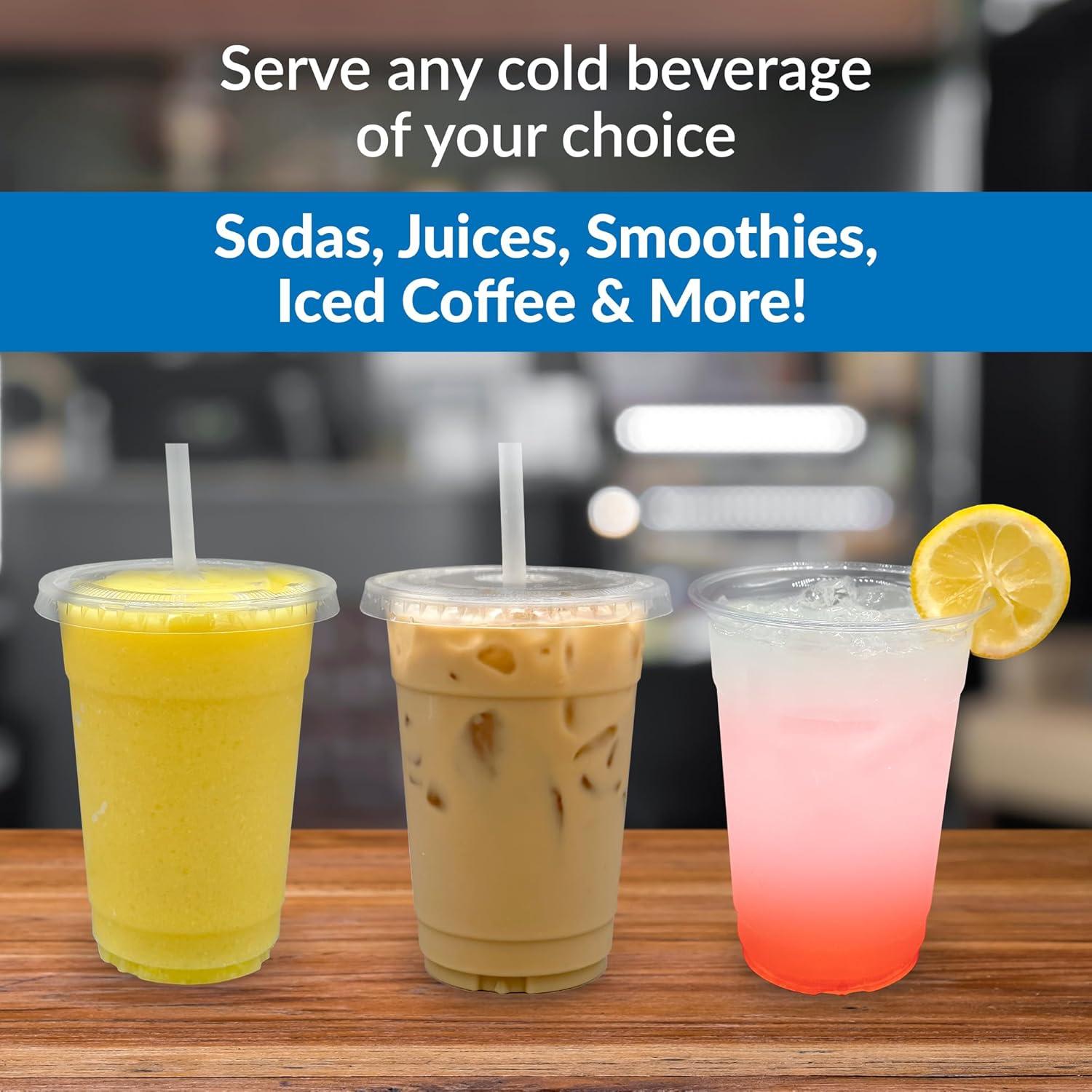image:imageReli Plastic Cups with Lids 16 oz 150 Sets Clear Plastic Cups with Lids To Go Leak Proof Use for Smoothies Iced Coffee150
