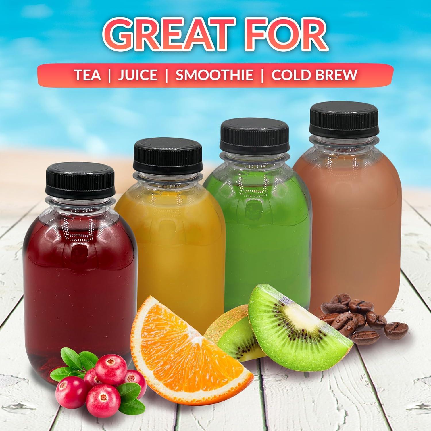 image:imageReli Plastic Juice Bottles 30 Pack Bulk 12 oz Round Plastic Juice Bottles with Caps amp Sticker Labels Clear Empty for Juicing 12oz Disposable Reusable Containers for Juicing Smoothies