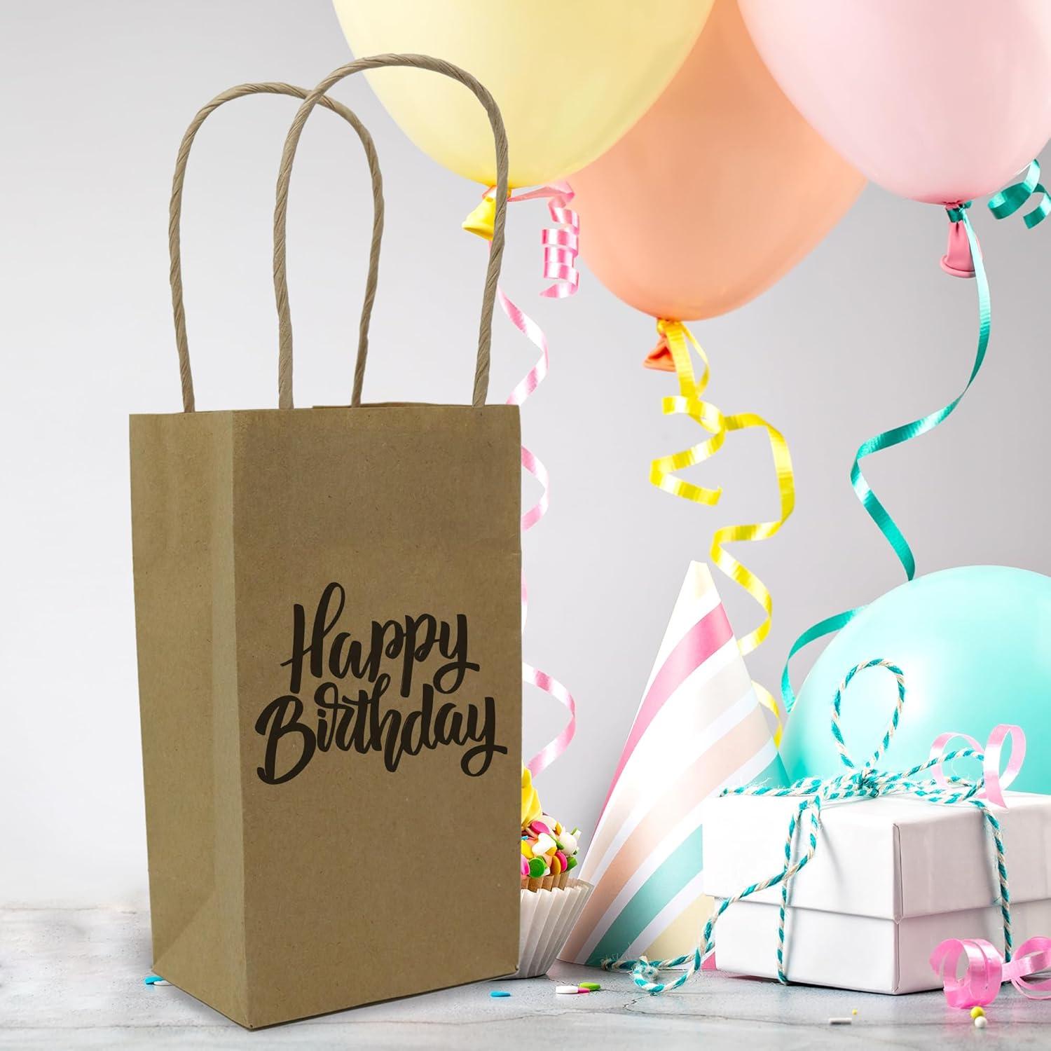 image:imageReli Small Gift Bags with Handles 55 Pack35x24x625 Brown Paper Gift Bags with Handles Kraft Paper MultiPurpose for Shopping Retail Gifts Takeout DIY Party Favors