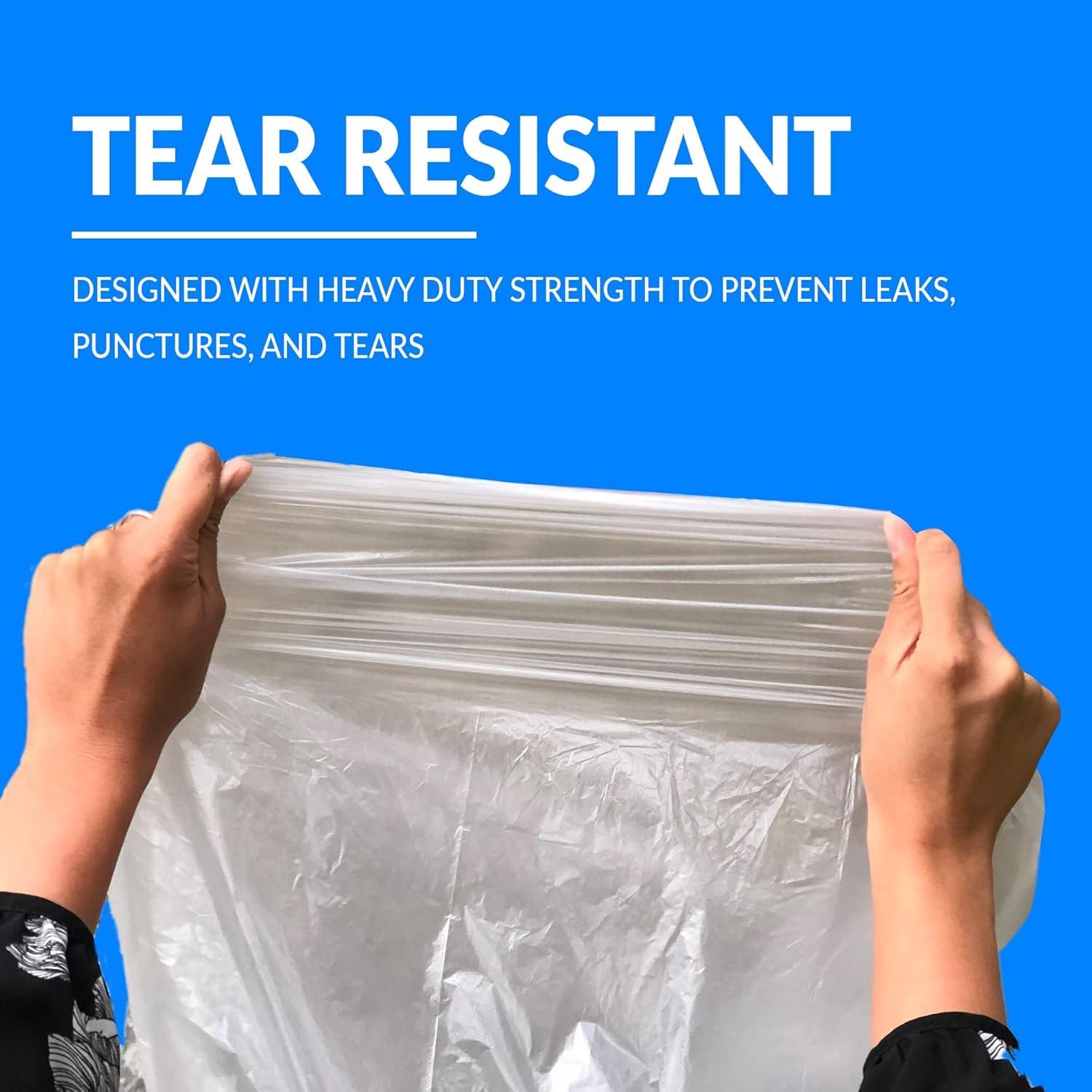image:imageReli SuperValue 5560 Gallon Trash Bags 50 Count Made in USA Heavy Duty Clear MultiUse Garbage Bags