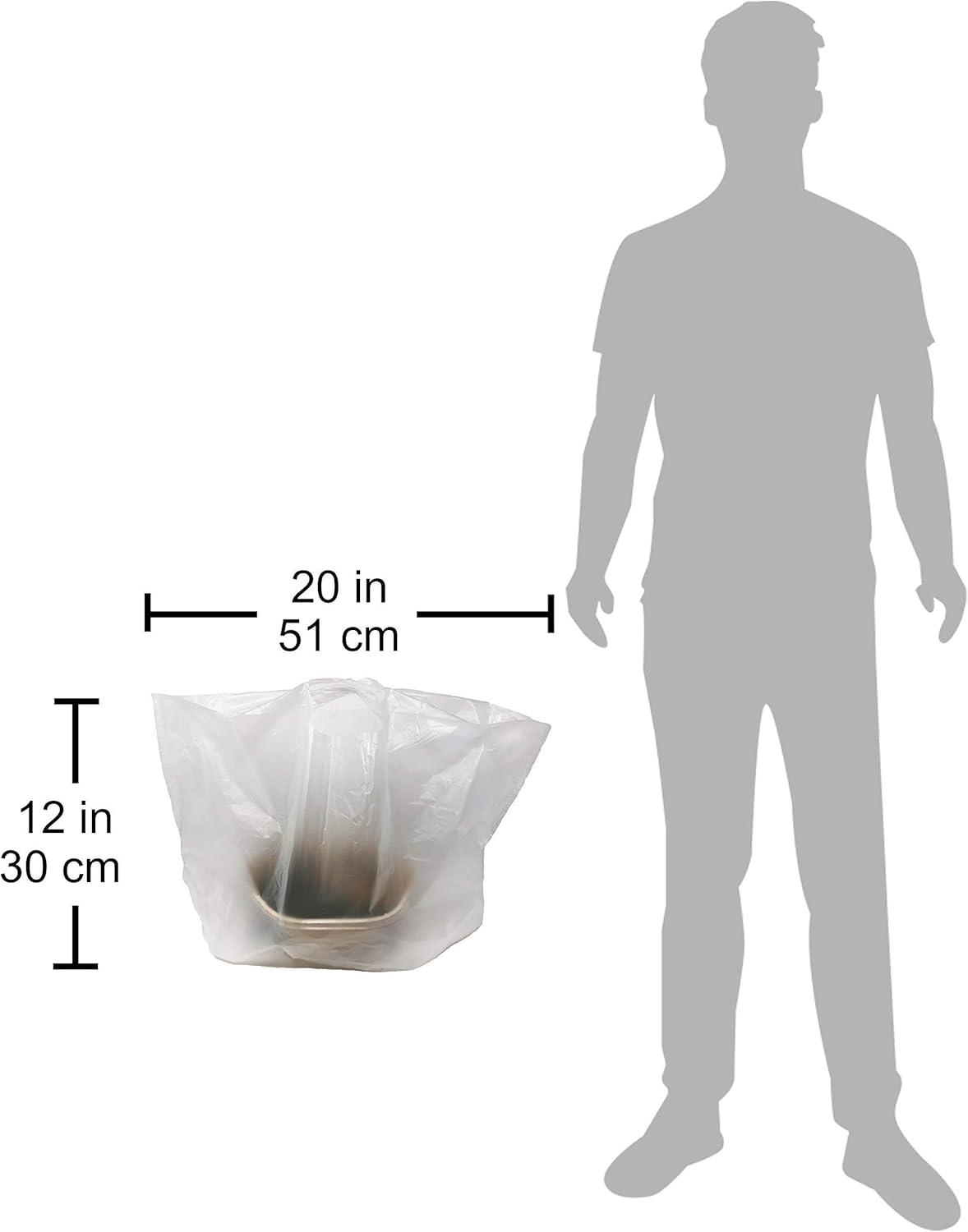 image:imageReli Take OutTo Go Bags 500 Count Bulk Medium 20 L x 95 W x 12 H White Carry Out Shopping Bag Die Cut Handle Square Bottom Reusable Food Service Restaurant Catering Delivery