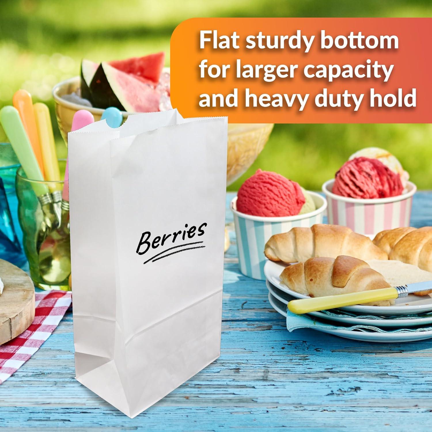 image:imageReli White Lunch Bags 125 Pack 6 lb White Paper Lunch Bags Luncheon Sacks for Snacks and Gifts Medium Size Kraft Paper Multipurpose for Lunch Snacks Gifts Arts amp Crafts DIY