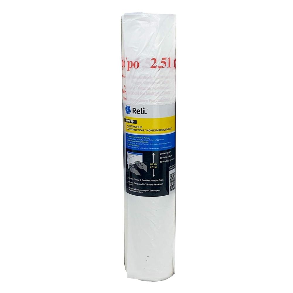 image:imageReli Masking Film 1 Roll  180 Foot x 24 Inch  Masking Plastic Film PreFolded  HandMasking for Painting amp Automotive  Plastic Overspray Protection90 foot length x 99 inch width  1 roll