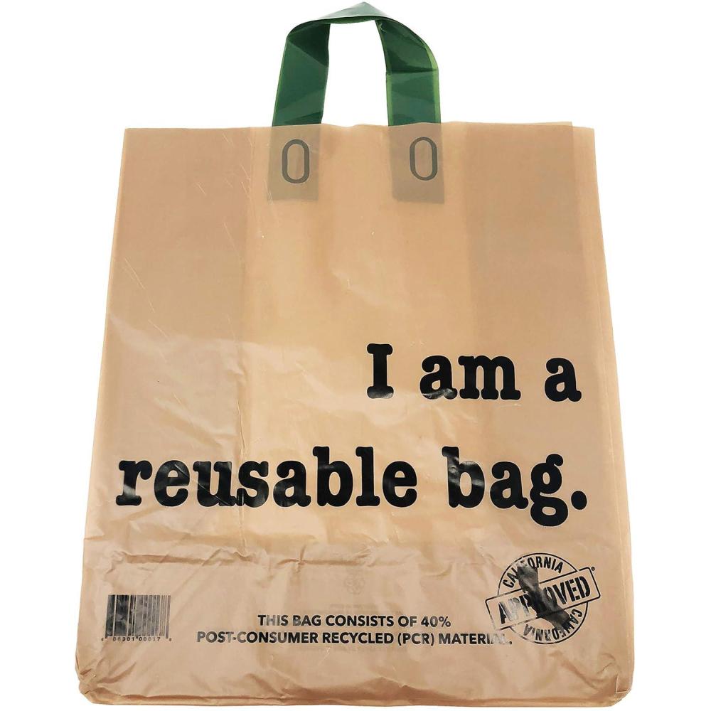 image:imageReli Shopping Bags Reusable 250 Count Bulk 225 mil Thick Recyclable Kraft Shopping Bags for Restaurant Take Out Retail Grocery 12 L x 675 W x 14 H Brown