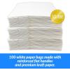 Reli. 100 Pack | 10″x6.75″x12″ | Large White Paper Bags w/Handles | Ideal for To Go/Take Out/Restaurant Bags with Handles, Shopping, Retail, Gifts | 25% larger than 10″x5″x13″