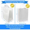 Reli. 100 Pack | 10″x6.75″x12″ | Large White Paper Bags w/Handles | Ideal for To Go/Take Out/Restaurant Bags with Handles, Shopping, Retail, Gifts | 25% larger than 10″x5″x13″