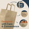 Reli. 10x5x13 in. Brown Paper Bags with Handles | 110 Pack | Kraft Paper Shopping Bags with Flat Handles Bulk | Ideal for Gifts, Retail, Shopping, Merchandise, Take Out/To Go, Party, Crafts