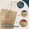 Reli. 10x5x13 in. Brown Paper Bags with Handles | 110 Pack | Kraft Paper Shopping Bags with Twist Handles Bulk | Ideal for Gifts, Retail, Shopping, Merchandise, Take Out/To Go, Party, Crafts
