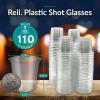 Reli. (110 Count 1 oz Plastic Shot Glasses Disposable | Clear Jello Shot Cups | Mini Plastic Cups for Party, Sauces, Samples | BPA Free, Shatterproof, 1oz Mini Glasses Disposable(1 oz (110 Count) (Pack of 2))