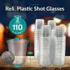 Reli. (110 Count 2 oz Plastic Shot Glasses Disposable | Clear Jello Shot Cups | Mini Plastic Cups for Party, Sauces, Samples | BPA Free, Shatterproof, 1oz Mini Glasses Disposable