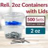 Reli. 2 oz Small Containers with Lids (500 Sets) | Jello Shot Cups with Lids | Clear Plastic Condiment Container | Portion Cups, Sauce, Souffle | Stackable | Bulk