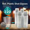 Reli. (220 Count 1 oz Plastic Shot Glasses Disposable | Clear Jello Shot Cups | Mini Plastic Cups for Party, Sauces, Samples | BPA Free, Shatterproof, 1oz Mini Glasses Disposable