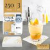 Reli. (250 Count) Cocktail Napkins 3-Ply, White and Gold Beverage Napkins | Disposable | 5 x 5 in. for Small Party, Bar, Wedding | Use for Coffee, Dessert (White/Gold)
