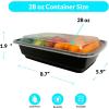 Reli. 28 oz Meal Prep Containers w/Lids – 50 Pack | Leftover To Go, Takeout | Microwave Safe | Disposable Containers for Food Storage | Take Home/Lunch/Meal Planning | Plastic | Black