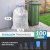 Reli. 30 Gallon Trash Bags Drawstring (100 Count), Clear | Strong, Large Garbage Bags 30 Gallon | Unscented, Drawstrings | Recycling Can Liners