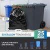 Reli. 30 Gallon Trash Bags Drawstring (25 Count) | Black Garbage Bags 30 Gallon Heavy Duty | Large for Home & Outdoor Use | Drawstring
