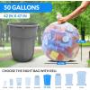 Reli. 50 Gallon Trash Bags Heavy Duty (50 Count) | Clear | Twist Ties Included | Extra Tough, Leak-Proof Garbage Bags | Ideal for Large Clean Ups
