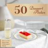 Reli. 50 Pcs Plastic Dessert Plates, Disposable (7.5 inch, White w/Gold Rim) | Small Plates for Party, Heavy Duty | Hard Plastic, for Dessert, Wedding, Birthday, Salad/Appetizer (7.5″)(7.5″)