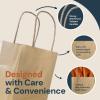 Reli. 5.25×3.25×8 in. Small Paper Bags with Handles | 110 Pack | Kraft Brown Paper Bags with Twist Handles Bulk | Ideal for Gifts, Retail, Shopping, Merchandise, Crafts