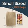 Reli. 5.25×3.25×8 in. Small Paper Bags with Handles | 55 Pack | Kraft Brown Paper Bags with Twist Handles | Ideal for Gifts, Retail, Shopping, Merchandise, Crafts
