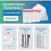 Reli. 6-10 Gallon Trash Bags Drawstring | 500 Count Bulk | 22″x23″ | 6, 8, 10 Gallon Drawstring Garbage Bags | White Trash Can Liners | Small – Medium