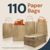 Reli. 8×4.5×10.25 in. Brown Paper Bags with Handles | 110 Pack | Kraft Brown Paper Bags with Twist Handles Bulk | Ideal for Gifts, Retail, Shopping, Merchandise, Crafts