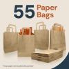 Reli. 8×4.5×10.25 in. Brown Paper Bags with Handles | 55 Pack | Kraft Brown Paper Bags with Flat Handles | Ideal for Gifts, Retail, Shopping, Merchandise, Crafts