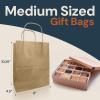 Reli. 8×4.5×10.25 in. Brown Paper Bags with Handles | 55 Pack | Kraft Brown Paper Bags with Twist Handles | Ideal for Gifts, Retail, Shopping, Merchandise, Crafts