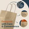 Reli. 8×4.5×10.25 in. Brown Paper Bags with Handles | 55 Pack | Kraft Brown Paper Bags with Twist Handles | Ideal for Gifts, Retail, Shopping, Merchandise, Crafts