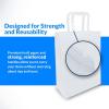 Reli. 90 Pack | Assorted Sizes White Paper Bags w/Handles | 7×3.15×8, 8×4.5×10.25, 10x5x13 | 30 Pcs Each Size | Paper Bag Combo Pack | Retail Shopping, Gifts