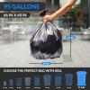 Reli. 95 Gallon Trash Bags | Heavy Duty | 3,400 Total | 68 Bags/Case, 50 Cases/Pallet | Made in USA | Black