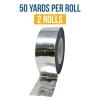 Reli. Aluminum Tape | 2 Rolls | 2″ x 50 Yards Per Roll (100 Yards Total) | Aluminum Foil Tape Two Inch Wide | Foil Adhesive for Metal Repair, HVAC, Sealing & Patching Air Ducts/Duct Work | Silver