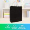 Reli. Black Paper Bags (55 Pack) 8 x 4.5 x 10.25 | Black Gift Bags with Handles, Kraft Paper | Multi-Purpose for Shopping, Retail, Small Gifts, Takeout, DIY Party Favors