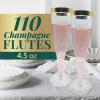 Reli. Champagne Flutes Plastic | 110 Pack | 4.5 oz – Gold Rim Clear | Premium Plastic Champagne Flutes | Party-Perfect for Celebrations