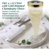Reli. Champagne Flutes Plastic | 110 Pack | 4.5 oz – Gold Rim Clear | Premium Plastic Champagne Flutes | Party-Perfect for Celebrations