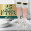 Reli. Champagne Flutes Plastic | 25 Pack | 4.5 oz – Gold Rim & Glitter | Premium Plastic Champagne Flutes | Party-Perfect for Celebrations