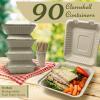 Reli. Compostable Clamshell To-Go Containers (90 Pack), 8×8 Inch | 1 Compartment | Disposable Take Out Food Containers/To Go Boxes | Biodegradable To Go Containers | Bagasse Clam shell | Brown 8×8