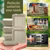 Reli. Compostable Clamshell To-Go Containers (90 Pack), 8×8 Inch | 1 Compartment | Disposable Take Out Food Containers/To Go Boxes | Biodegradable To Go Containers | Bagasse Clam shell | Brown 8×8