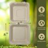 Reli. Compostable Clamshell To-Go Containers (90 Pack), 8×8 Inch | 1 Compartment | Disposable Take Out Food Containers/To Go Boxes | Biodegradable To Go Containers | Bagasse Clam shell | Brown 8×8